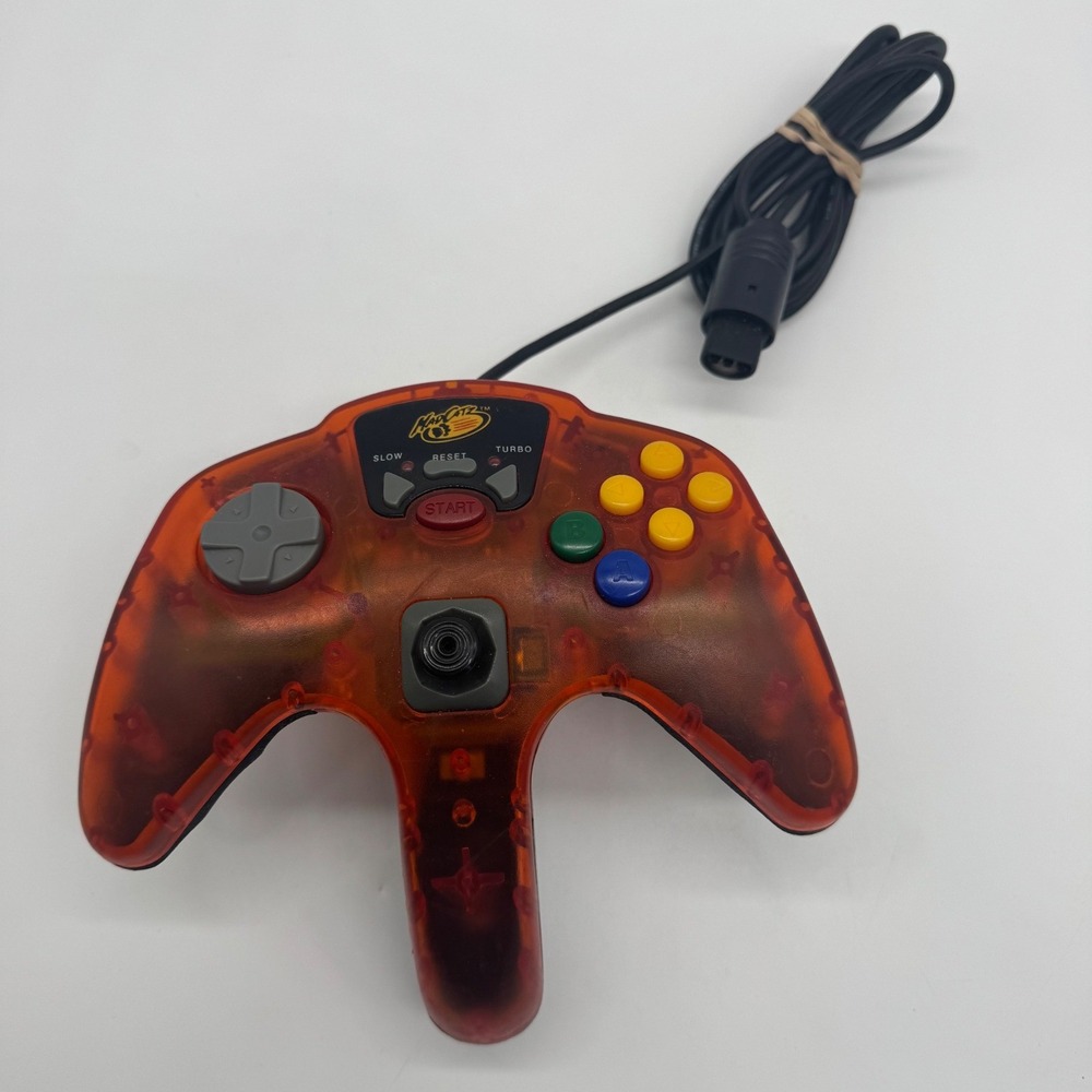 Mad Catz Nintendo 64 N64 Controller Translucent Orange Turbo‎ Slow Wired Gamepad